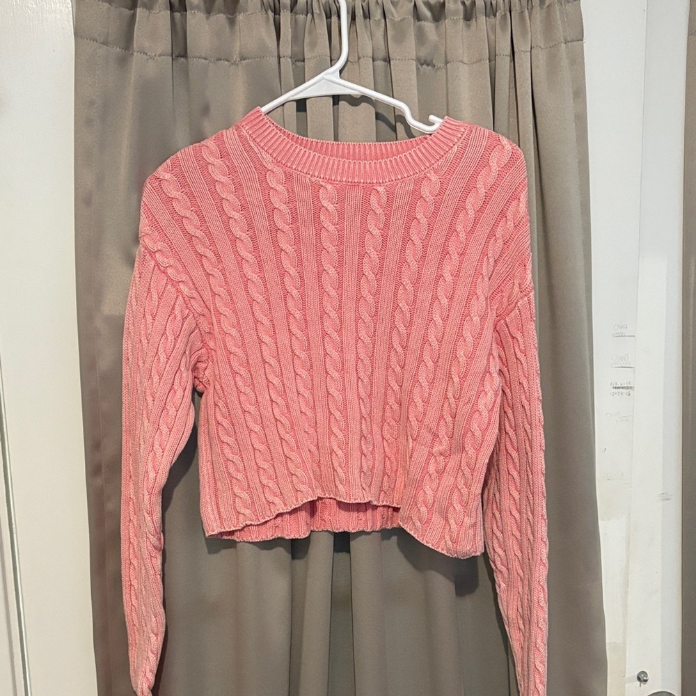 Aerie Blush Cable Knit Sweater